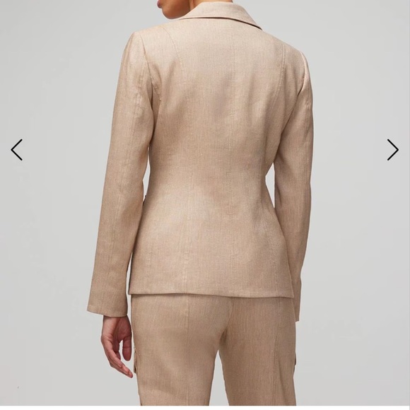 NWT WHBM Linen Blend Utility Trousers. Color: Sahara Twill. Size 6P. - Picture 2 of 11